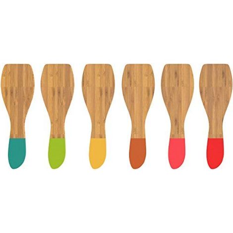 Spatules Raclette Multicolores Design Coloré, Résistance Chaleur, Lot De 6 - Pebbly (1/5)