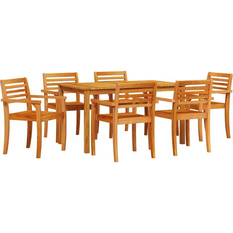 Conjunto de Comedor de Jardín 7 pcs Marrón vidaXL (1/5)