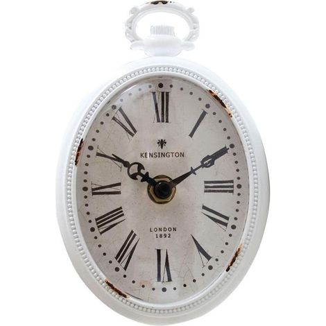 OROLOGIO DA PARETE OLIVIER OVALE IN FERRO BIANCO 9.8 X 4.5 X H15.3 CM (1/4)
