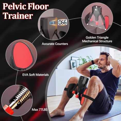 Musculation Homme Pelvic, Homme Résistance réglable de 20 à 77 lbs, Appareil de Sport Maison Portable, Musculation pour fessier Cuisses (1/4)