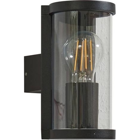 Lucande Lámpara de pared exterior 'Zanta' en Negro Aluminio
