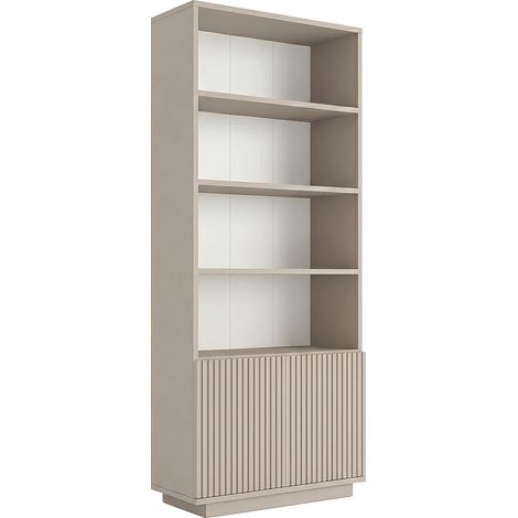 Bibliothèque avec 2 portes et 4 niches - Beige - EROLYA (1/5)