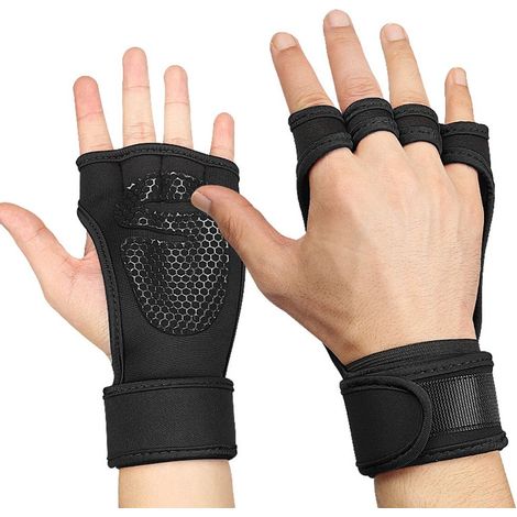 Fitness Gants avec support de Poignet, Sporthandschuhe gants d'entraînement homme femme(Noir,L) (1/5)