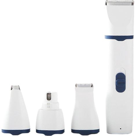 Tondeuse électrique 4 en 1 pour animaux, poignée antidérapante, compatible avec chatons, chiots, chats et chiens, bleue (1/5)