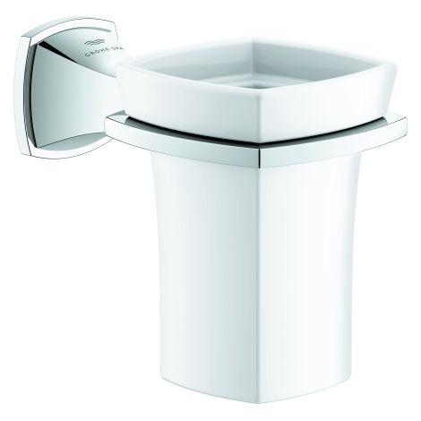 Halter Grandera 40909 mit Keramik- Mundspülglas chrom (1/4)