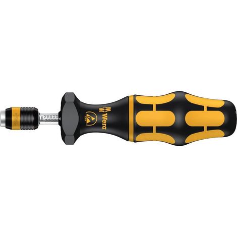 Tournevis dynamométrique réglable avec mandrin à serrage rapide, 1/4 pouce, 0,3-1,2 Nm, Noir/jaune