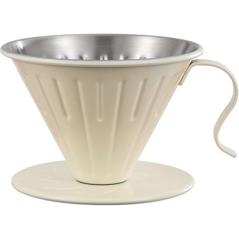 Filtro per caffè monoblocco in acciaio inox, colore bianco sporco. (1/3)