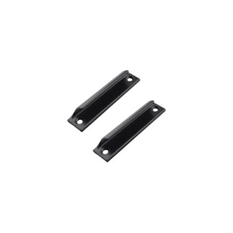 Poignée de porte Sollbry, lot de 2, en aluminium, poignée de porte intérieure, poignée de porte-fenêtre, poignée extérieure, pour fenêtres, quincaillerie pour meubles avec 4 vis (noir) (1/5)