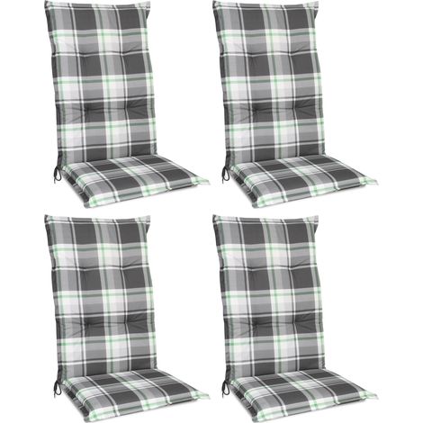 Beautissu Set di 4 Cuscini per Sdraio, poltrone e sedie da Giardino Sunny 120x50x6cm - Extra Comfort - Colori Resistenti ai Raggi UV	Verde menta