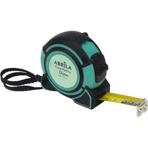 Cinta metrica distar 5mx19mm negro/verde c/bloqueo ,enganche magnetico,clip y asa ergonomic (1/3)