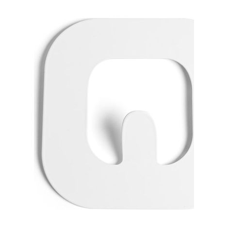 Colgador de pared juvenil adhesivo con acabado blanco mate. Dimensiones: 100x100x19 mm -