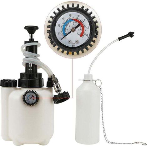 3-Liter-Bremsenentlüftungsgerät für Pkw, Bremsflüssigkeitsentlüftungsgerät mit E20-Adapter, Betriebsdruck 10–30 PSI, Bremsenentlüftungsgerät