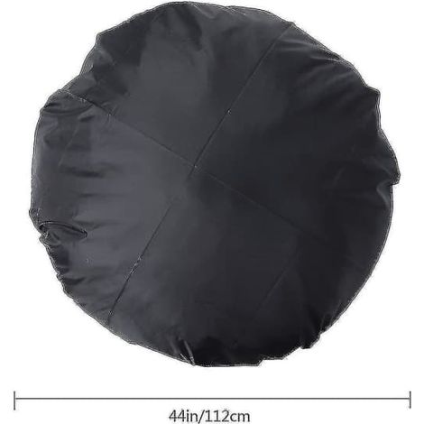 Housse imperméable ronde noire de 112 cm pour cheminée de terrasse (1/5)