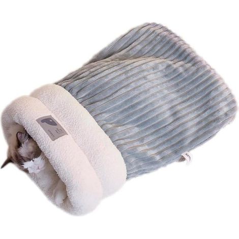 Katzenschlafsack, Indoor-Katzenschlafsack, Katzenhöhlenbett, Grauer Korb