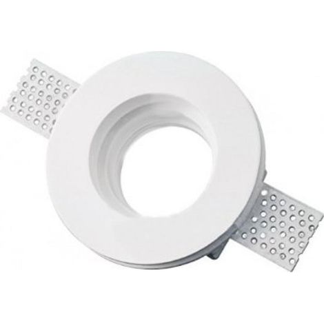 TrAdE Shop Traesio - Porta Faretto Fisso In Gesso Ad Incasso Per Lampade A Led Tondo A Scomparsa 8.5 -