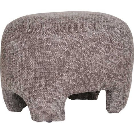 Olbia - pouf - en tissu texturé - taupe (1/5)