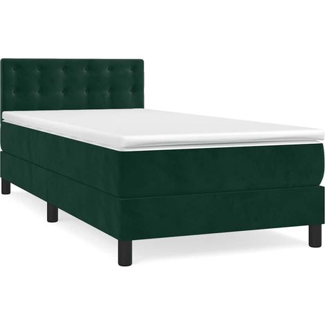 Maison Exclusive - Sommier à lattes de lit avec matelas Vert foncé 90x200 cm (1/5)