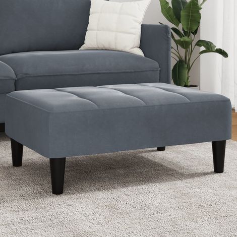 vidaXL Poggiapiedi Grigio Scuro 77x55x31 cm in Velluto (1/5)
