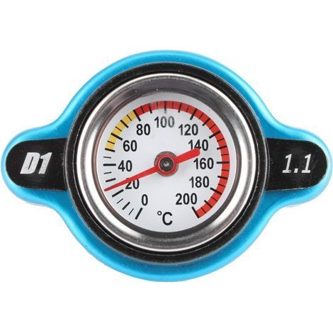 Bouchon de radiateur thermostatique, bouchon de radiateur thermostatique universel, bouchon étanche pour réservoir d'eau avec indicateur de température (grande hauteur 1,1 bar) (1/4)