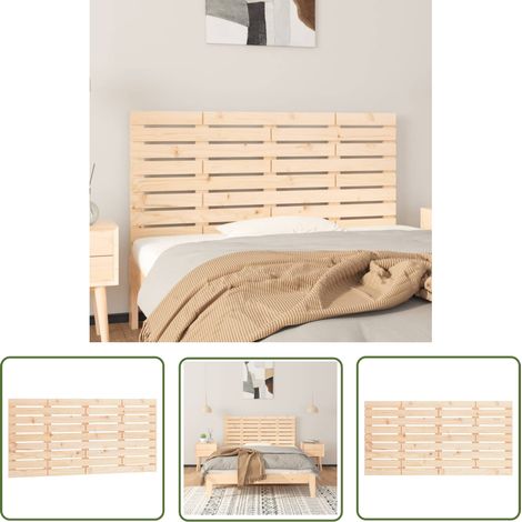 The Living Store Tête de lit murale 146x3x63 cm Bois massif de pin - Tête De Lit Murale - Tête De Lit Bois - Tête De Lit Design Classique - Support Lombaire Lit - Installation Murale (1/5)