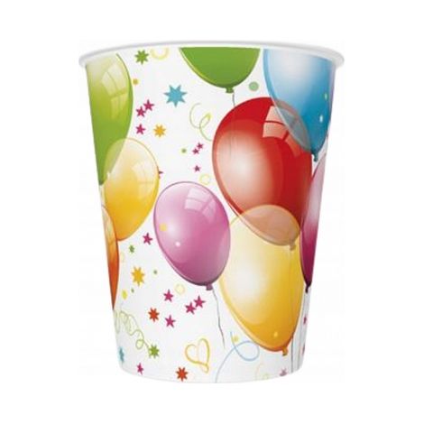 Vasos para globos, globos para fiestas de cumpleaños, 250 ml, 8 unidades