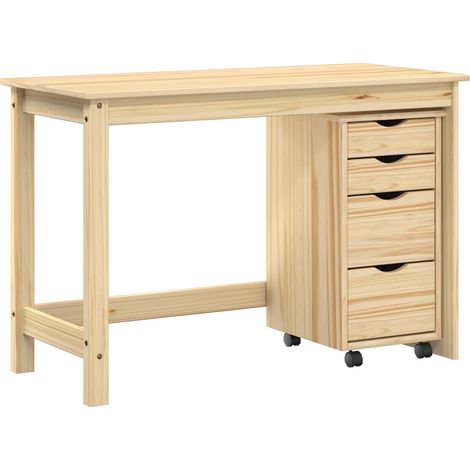 Desk and Rolling Cabinet Set MOSS 2 pcs Brown vidaXL (1/5)