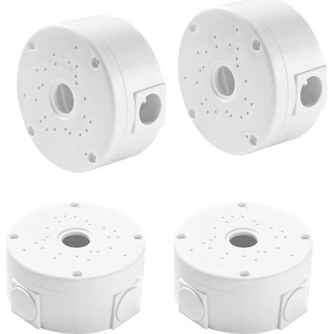 Lot de 4 Boîtes de Jonction pour Caméra - Câble Caché en Plastique - Étanche - pour Surveillance Intérieure et Extérieure - Compatible Murs et Plafonds (1/5)
