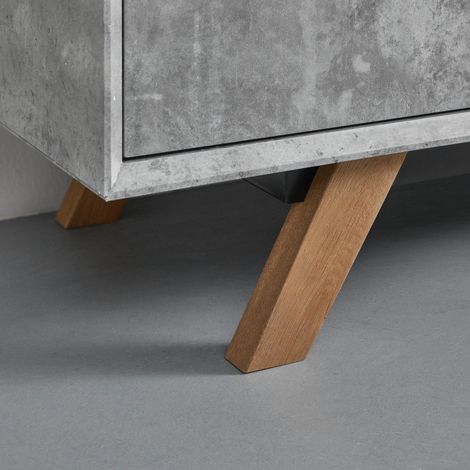 Mömax Lowboard Casper Grau/Eichefarben MDF (1/5)