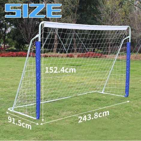 Porta da calcio portatile 240 x 150 x 90 cm pieghevole con borsa blu HAVRYA (1/2)