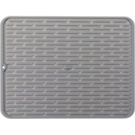 Tapis de vidange 42x32cm de silicone gris, 30 x 20 x 15 cm (1/5)