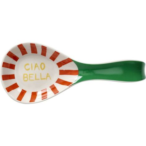 Tognana Poggia Mestolo Ciao Bella 23 Cm Viva L'Italia New Bone China Verde