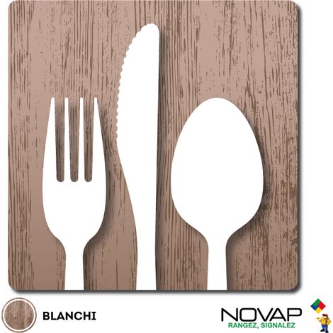 Plaque Restaurant - Wood Chêne blanchi 90x90mm - 4360058 (1/2)