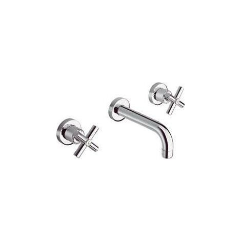 LAVABO EXECUTIVE MURAL 3 TROUS SPECIAL CHROME + Vidage Up&Down - CRISTINA ONDYNA EVB1451 (1/4)