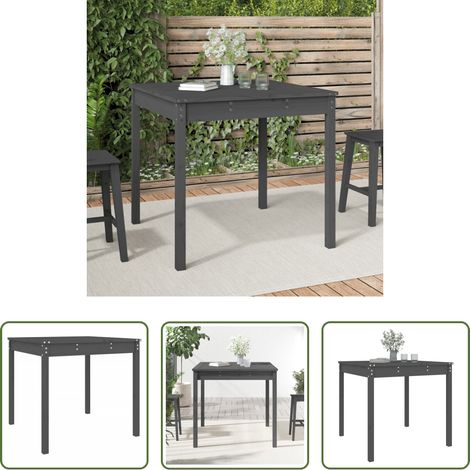 Holz - Gartentisch Grau 82,5x82,5x76 cm Massivholz Kiefer (1/5)