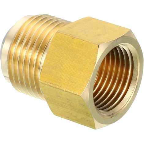 Connecteur Évasé Femelle 1/4" x 1/2" Mâle, Adaptateur en Laiton SAE à 45 Degrés, Raccord de Tuyau pour Conduite Gaz d'Air, Réfrigération, CVC - 1/2 pouce Female Flare 5/8 Male (1/5)