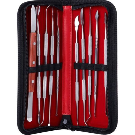 10pcs Outils de Sculpture à la Cire à Double Extrémité en Acier Inoxydable pour Sculpter la Cire, l'argile et la Sculpture