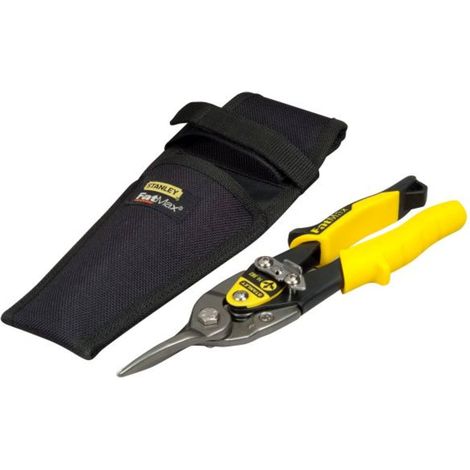 Stanley Yellow Aviation Snip& Holster, 250mm Straight Cut