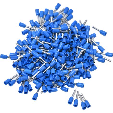 1000Pcs Bornes à sertir isolées pour broches électriques 20 AWG Kit de connecteurs d'extrémité de cordon E7508 Bleu,DUBUNS (1/5)