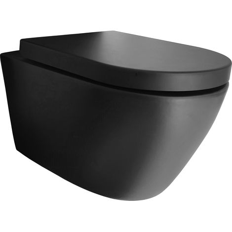 BERNSTEIN - WC suspendu B-8030R en noir mat avec siège à fermeture en douceur Softclose (1/5)