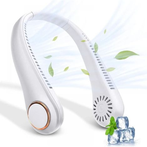Tragbarer Nackenventilator ohne Rotorblätter, USB-wiederaufladbarer tragbarer Nackenventilator, 360° verstellbarer Nackenventilator