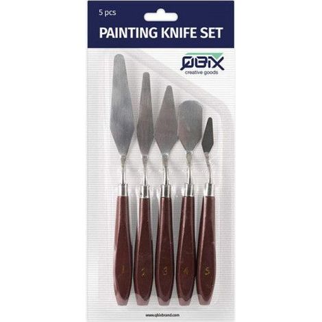 Couteaux à Peindre - Professionnels - Ensemble de 5pcs - Acier - Manche en Bois - Mixte (1/4)