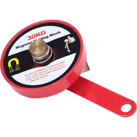 Bloc de soudage magnétique, pince de positionnement de mise à la terre magnétique, acier allié rouge, ventouse de 30 kg (1/5)