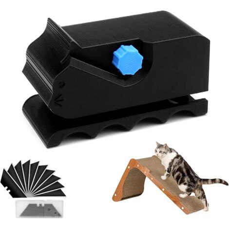 QORVA-Cutter en Forme de Chat Imprimé 3D, Magnifique Forme de Chat Cutter pour Griffoirs, Noir Coupe-Carton pour Griffoir avec 10 Lames, pour Loisirs Créatifs, Bricolage, Animaux de Compagnie (1/4)