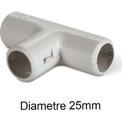 Té de dérivation Ø 25mm plastique gris (Boite de 25) IP40 tube IRL CL-321 (1/3)