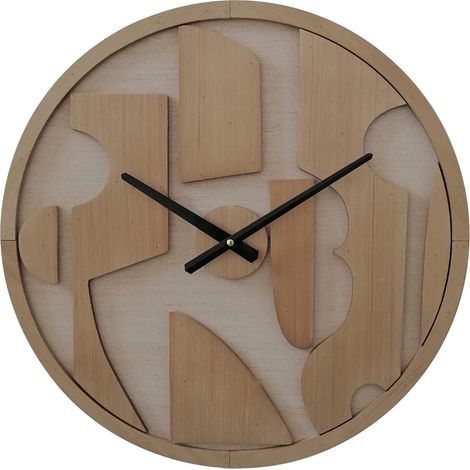 Rebecca Mobili Orologio a Muro Tondo Marrone con Quadrante Intagliato