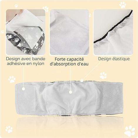 Couches pour chien - Culotte de protection - Bandes de protection - pour chien et mâle (taille L) (1/4)