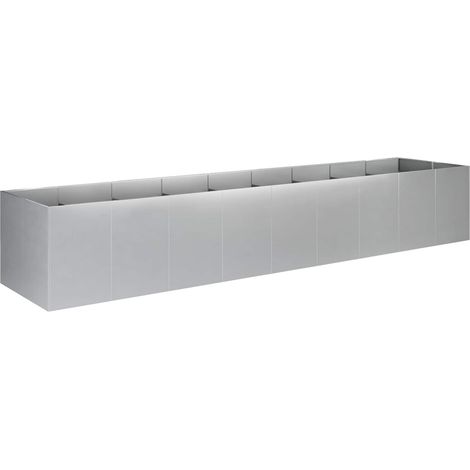 Cache-pot de jardin Argenté 360 x 80 x 60 cm Acier galvanisé vidaXL