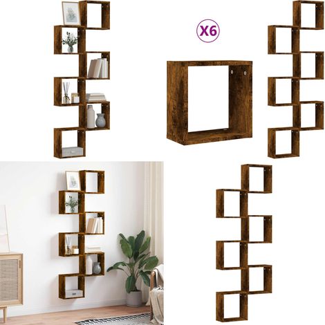vidaXL Würfelregale 6 Stk. Räuchereiche 30x15x30 cm (1/5)
