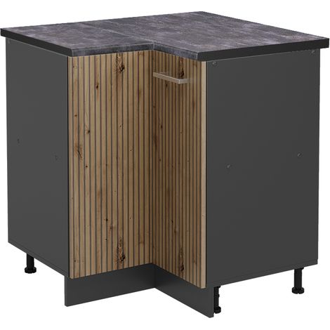Meuble d'angle R-Line, Chêne Artisan, 75.6 cm , PT Anthracite, Vicco