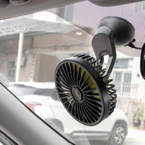 QORVA-Ventilateur de voiture USB 12 V et 24 V avec 3 vitesses et ventouse